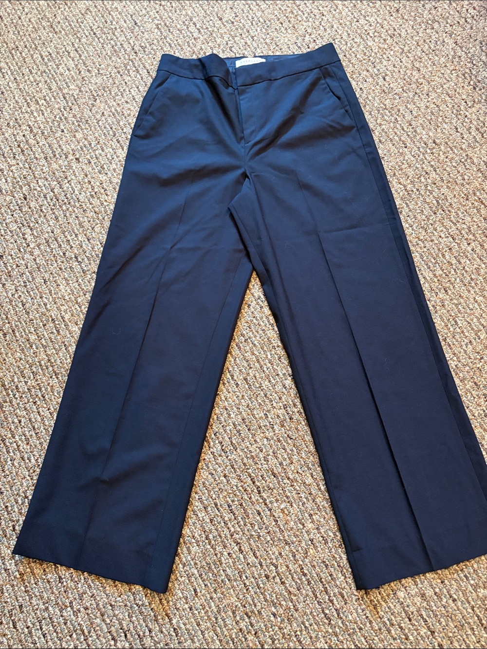 Everlane Navy Wide-Leg Wool Blend Trouser Dress Pants